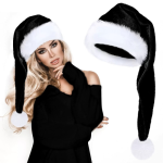 Plush Santa hats, velvet Christmas hats, thick plush Christmas hats with lining for New Year's Eve parties.